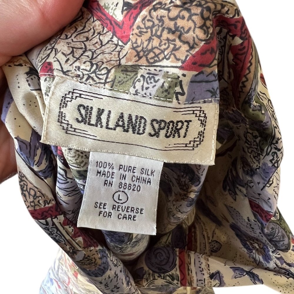 Vintage Silkland Sport 100% Silk Blouse – Size Large - Picture 4 of 4